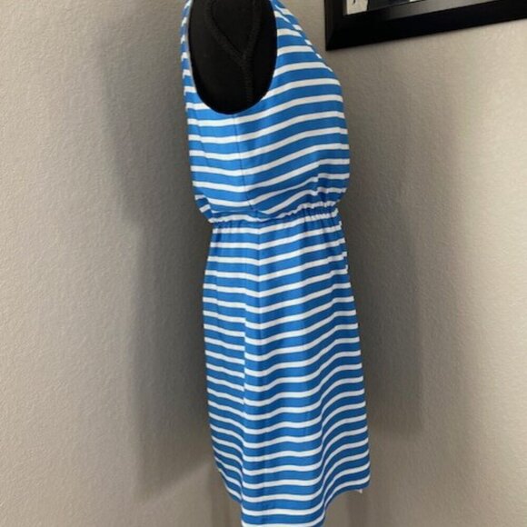 J CREW Blue White Striped Sleeveless Mini Dress Sz 8 - Picture 3 of 12